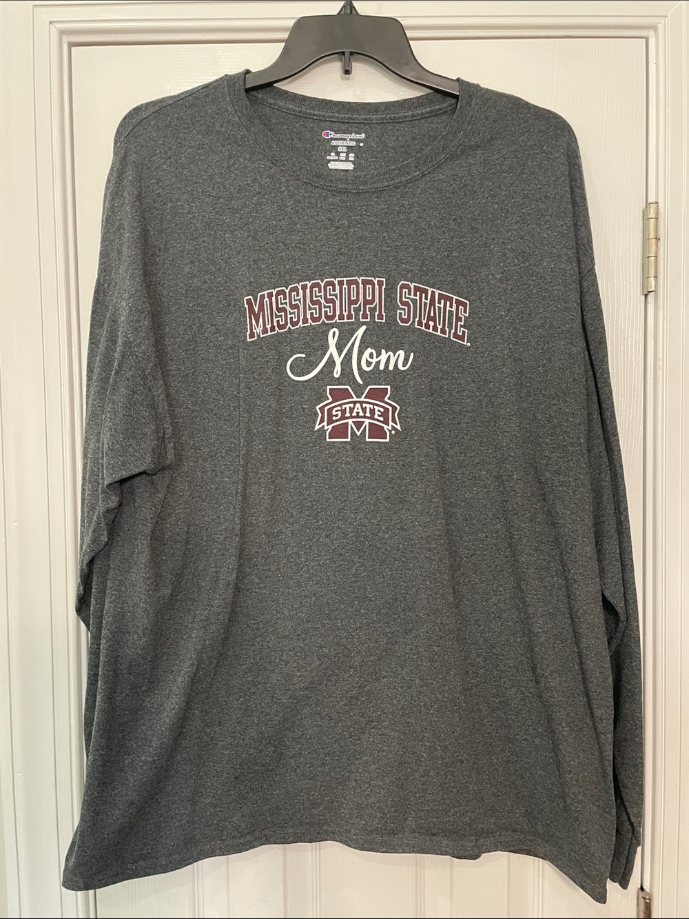 Champion Dark Gray Mississippi State Mom Long Sleeve Tee